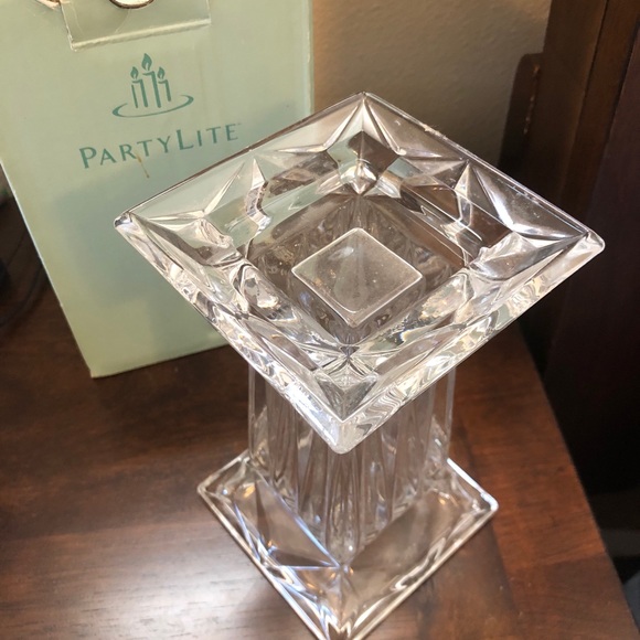 PartyLite Accents Partylite Quad Prism Pedestal Crystal 7 Vase